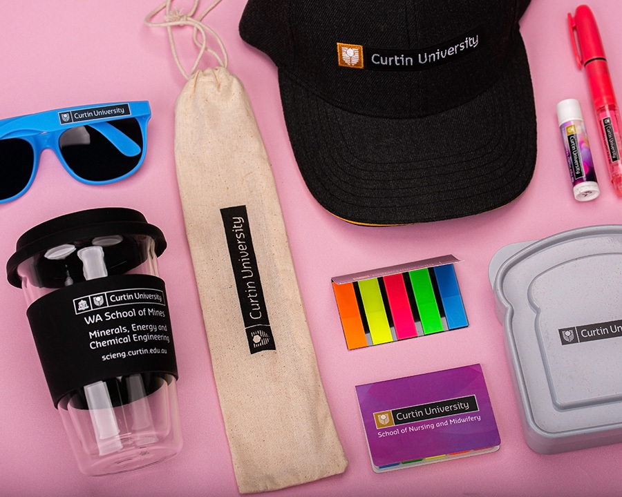 A range of curtin university promotional items