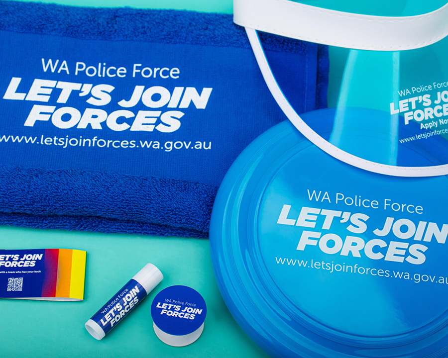 Summer themed branded merchandise for wa police force