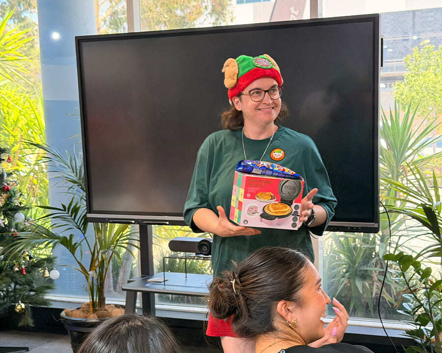Look Brilliant employee partaking in secret santa