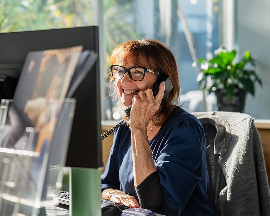 Look Brilliant receptionist answering the phone