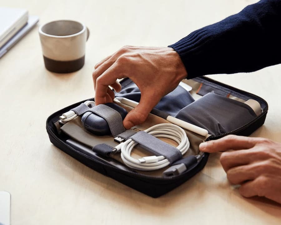 Man using Bellroy tech kit