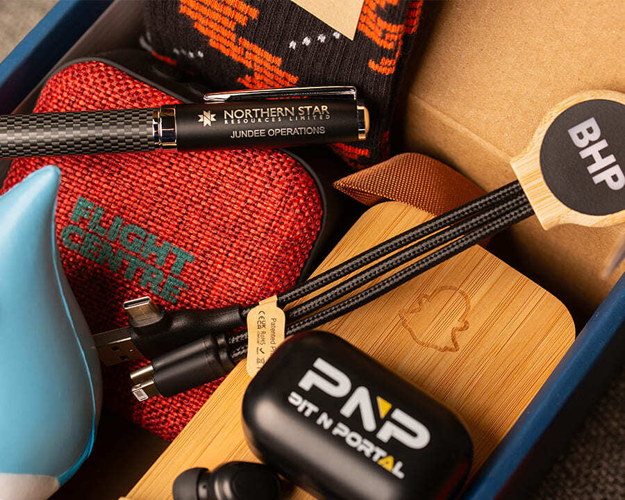 Close-up of the inside of a WFH survival kit