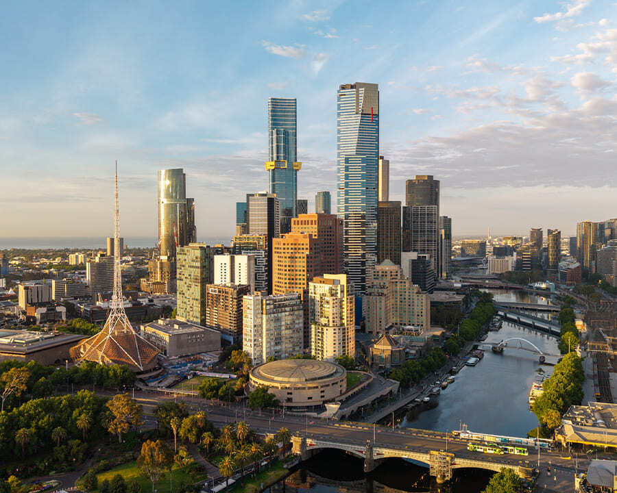 View of Melbourne CBD from a distance