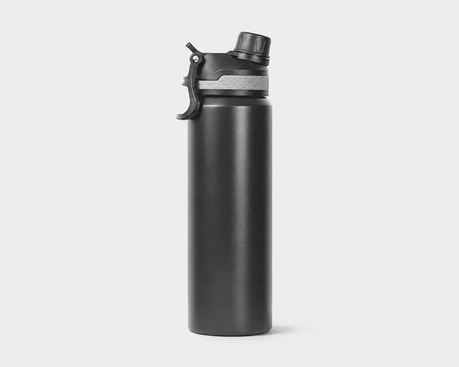 An 800ml black Trekk Terra Chug or Sip Bottle