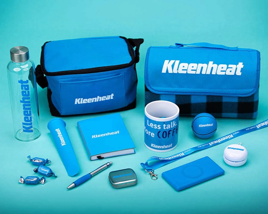 A collection of Kleenheat branded merchandise