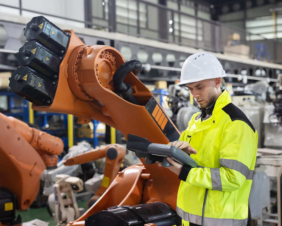 Engineer working in a factory