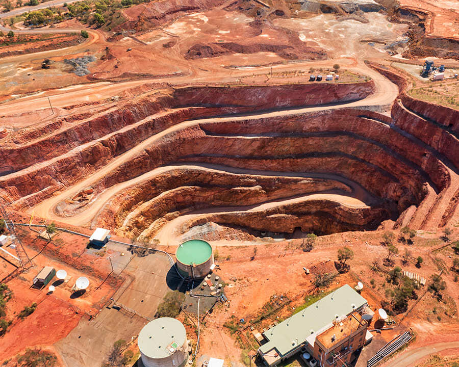 Aerial view of an Australian mining site