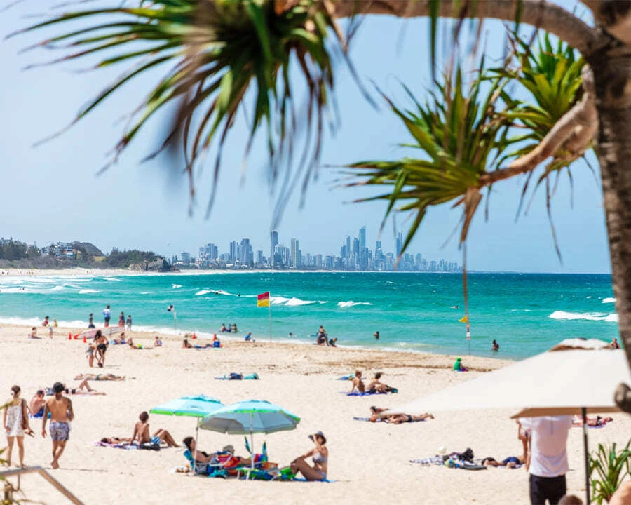 People enjoying a sunny day on an Australian beach