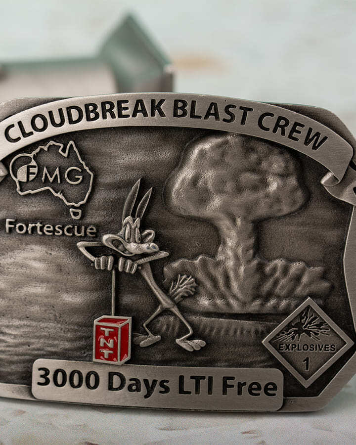 A metal Fortescue custom designed award