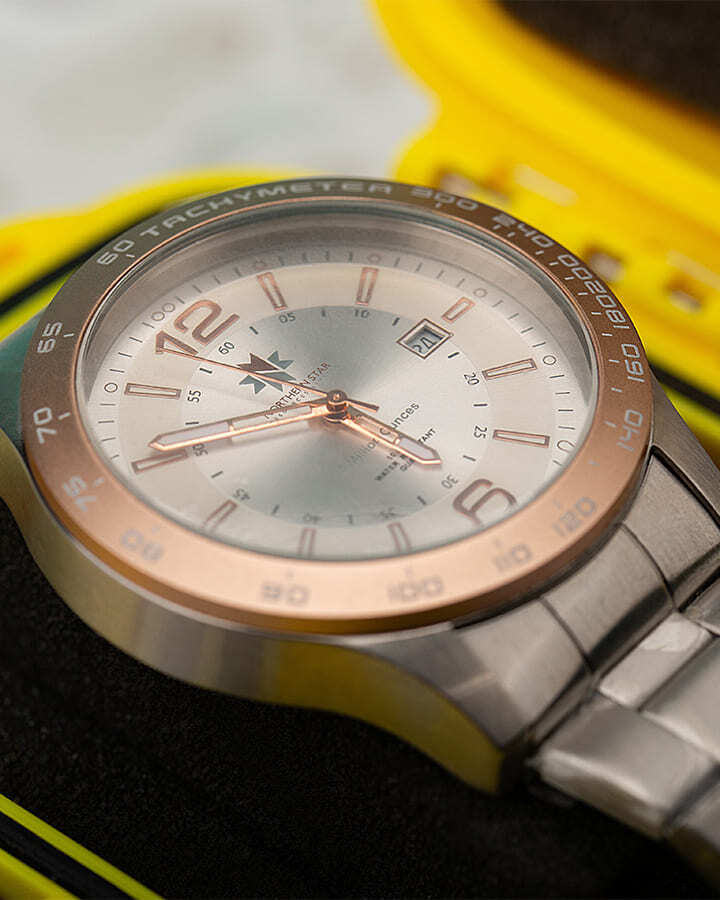 A wrist watch with Perenti branding