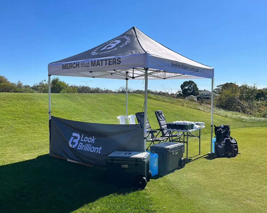 A Look Brilliant pop-up tent for a golf day