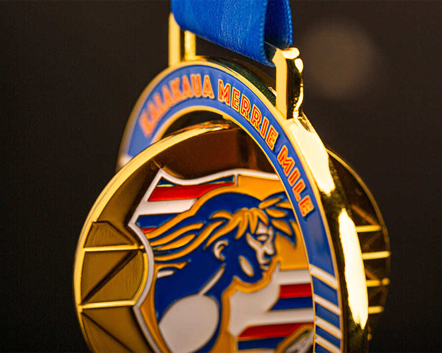 Close-up of a gold sports medal