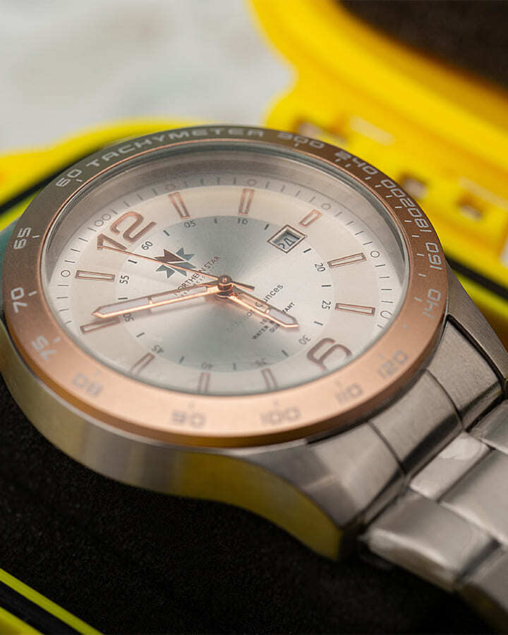 Close-up of a silver watch