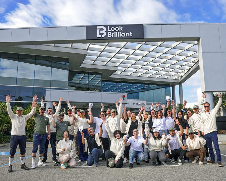 Look Brilliant employees standing outside Osborne Park office