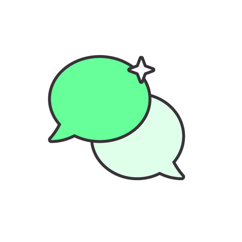 Two speech bubbles icon