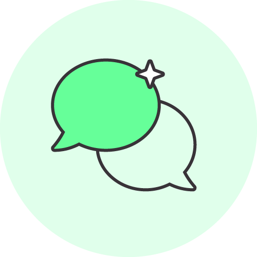 Two speech bubbles icon