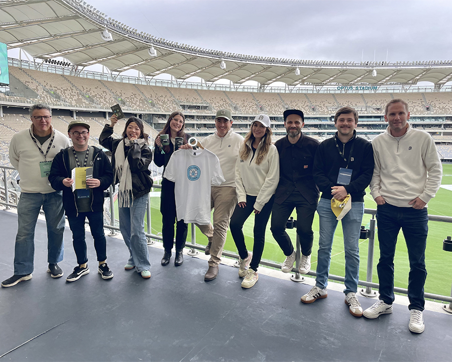 Group of Look Brilliant employees at Optus Stadium Perth