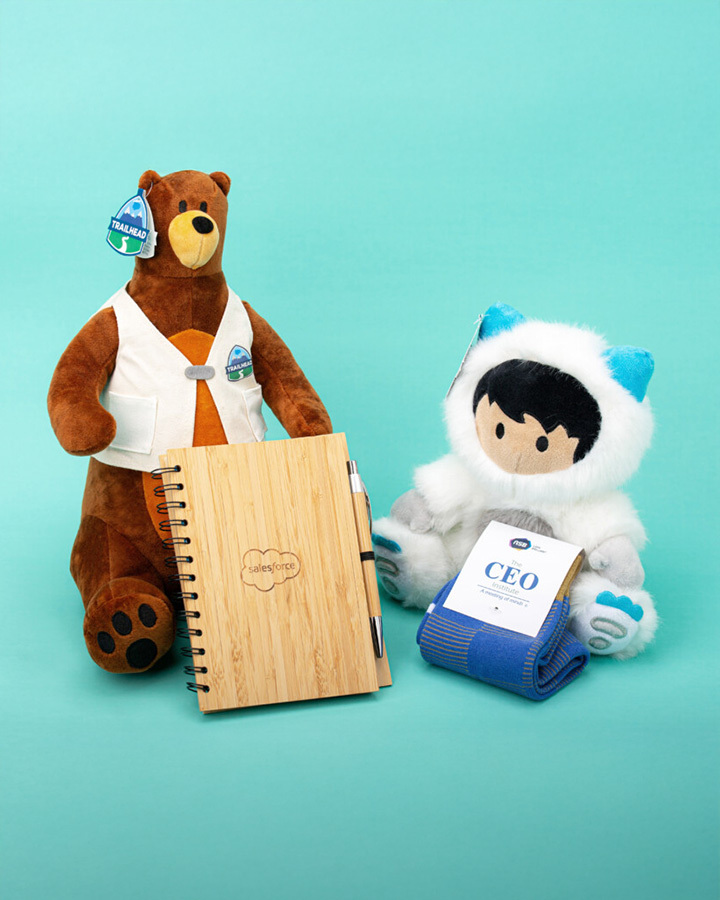 Stuffed toys and promotional items for salesforce