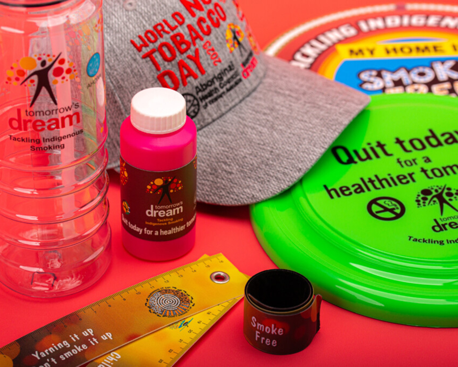 A collection of anti-smoking merchandise