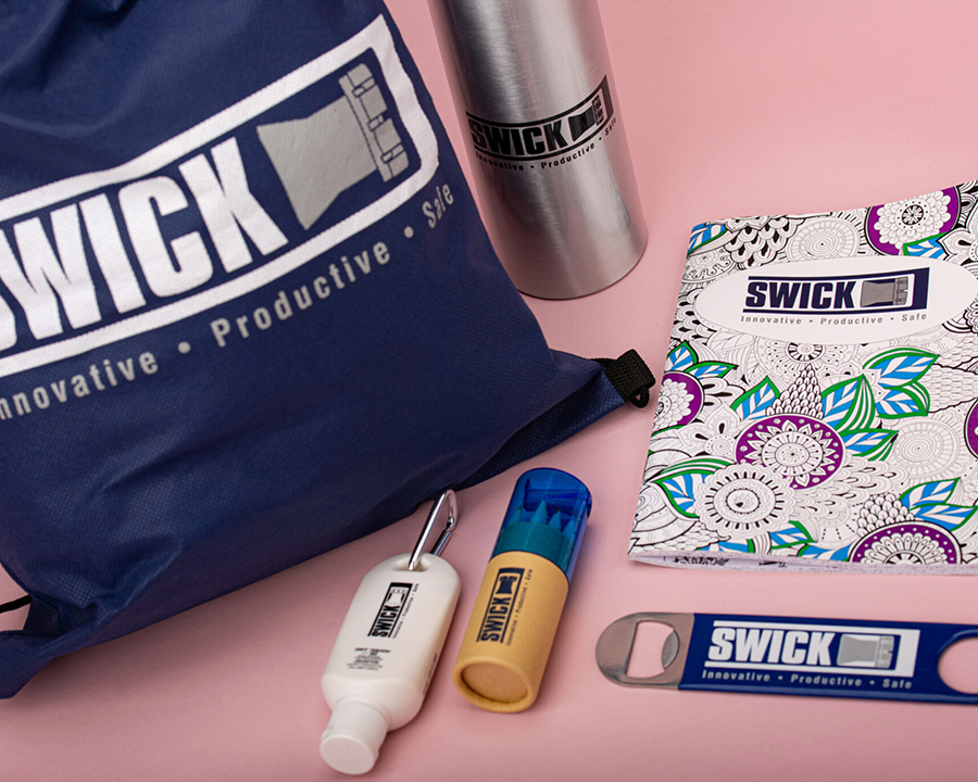 Swick branded promotional items