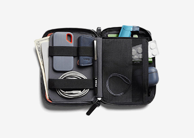 A neatly organised zippered pouch 