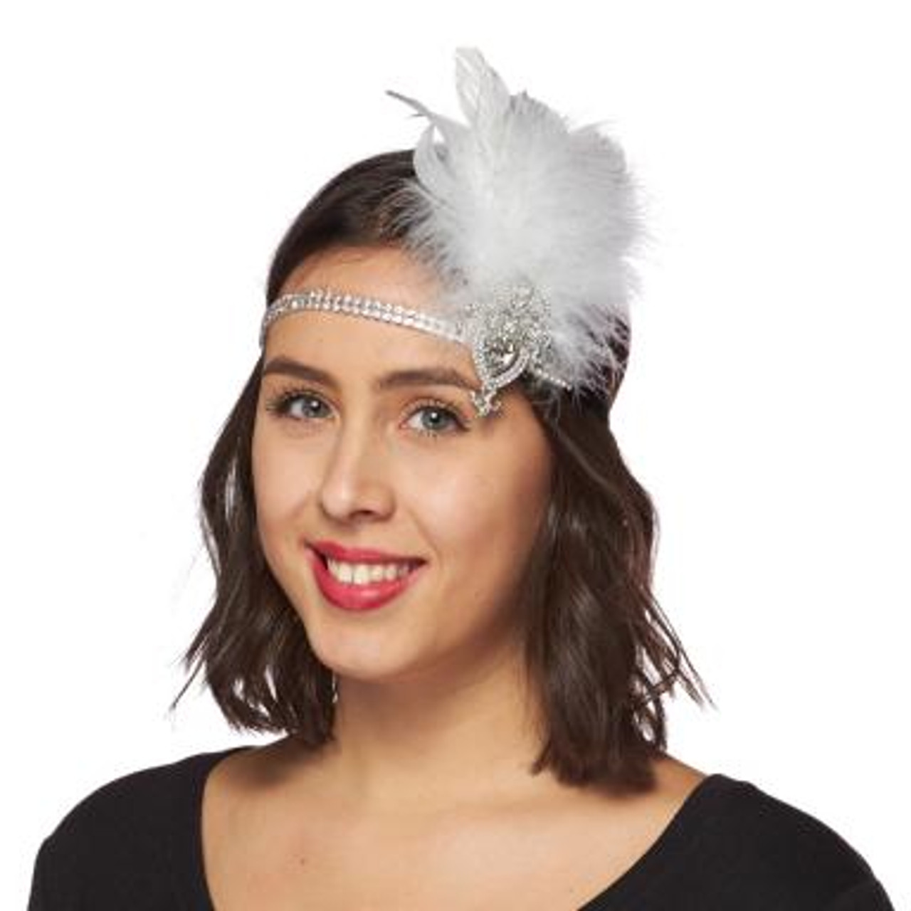 White flapper store headband