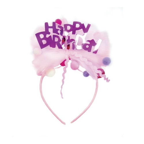 Pink Happy Birthday Headband