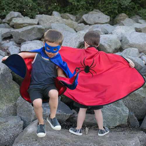 Red and Blue Reversible Adventure Cape