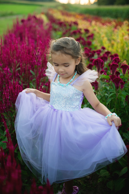Gown Sequin Princess Lilac Silver 5-6