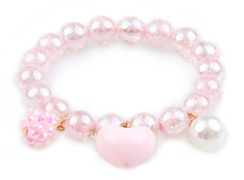 Pink Heart Bobble Bracelet