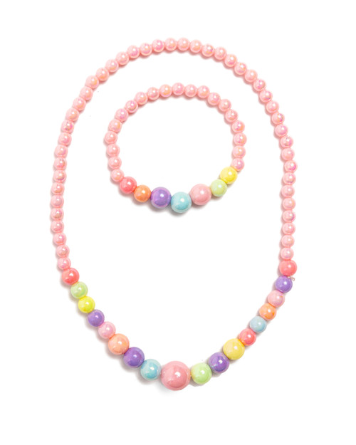Pearly Pastel Necklace and Bracelet Set