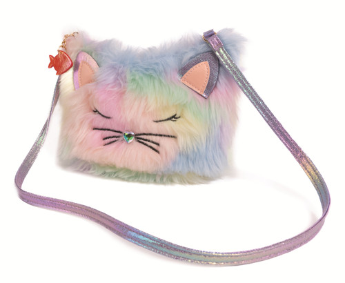 Furry Rainbow Kitty Purse