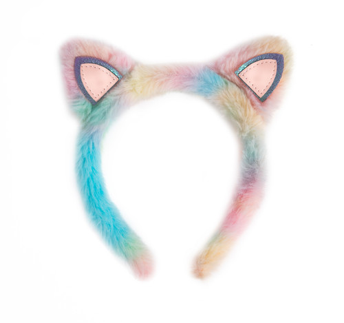 Furry Rainbow Kitty Headband