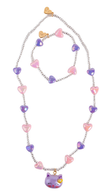 Lovely Kitty Necklace and Bracelet Set