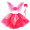 Pink Fairy Set - Wings, Wand, and Tutu Skirt