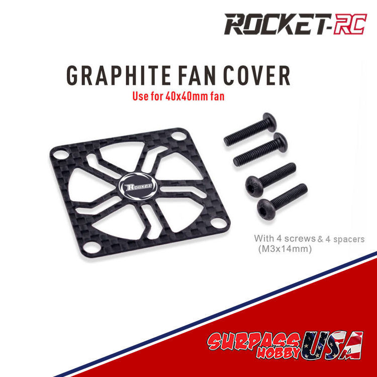 Surpass Hobby USA | Rocket 40mm Graphite Fan Cover Designed for