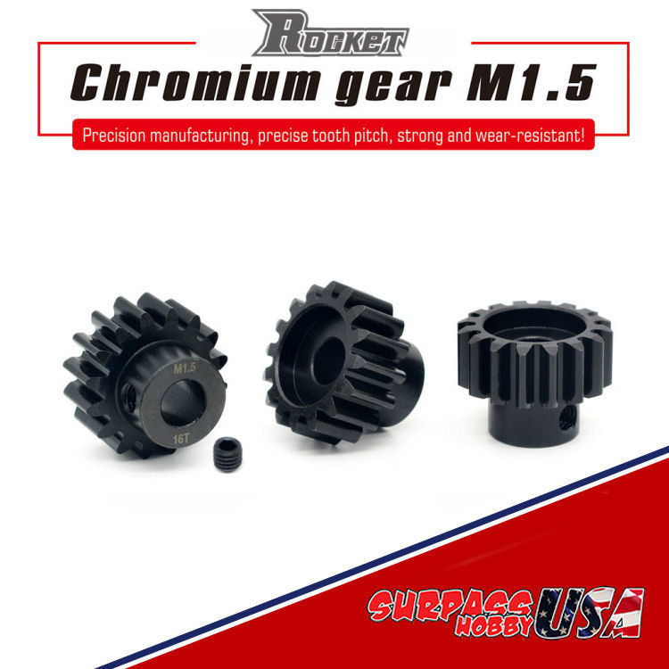 Surpass Hobby USA | Rocket 16T MOD 1.5 Pinion Gear 8mm Bore for 1
