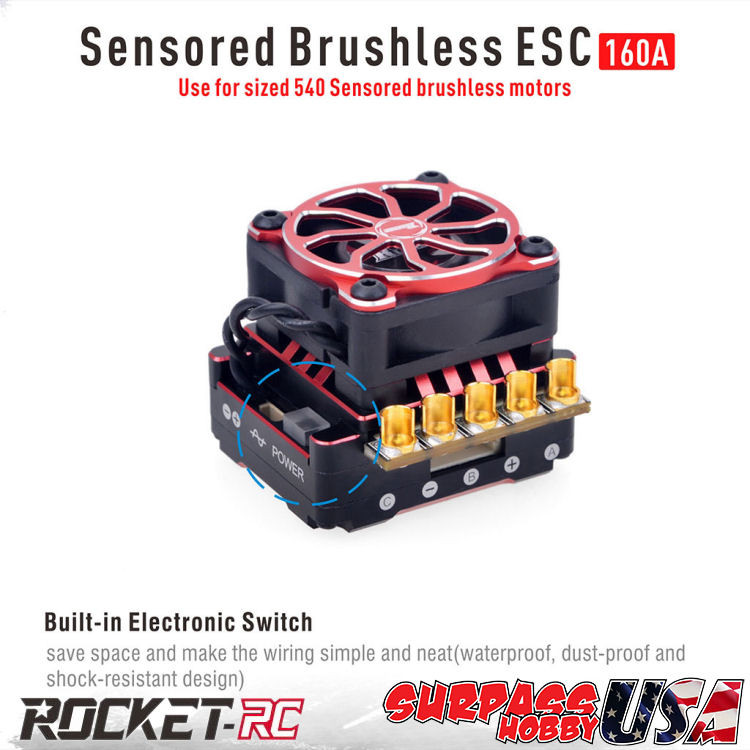 Surpass Hobby USA | Rocket-RC 1/10 TS160 V2 PRO ESC 2-3 Cell 4.5T+