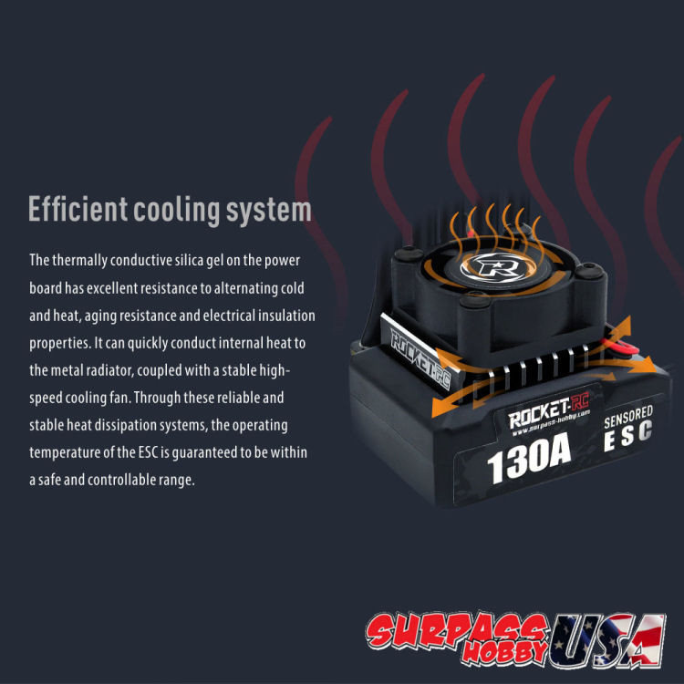 Surpass Hobby USA | Rocket-RC 1/10 130Amp ESC with XT60 Plug
