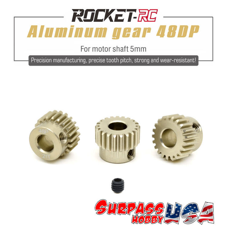 Surpass Hobby USA | Rocket-RC 48P 5mm Bore 7075 Aluminum Hard