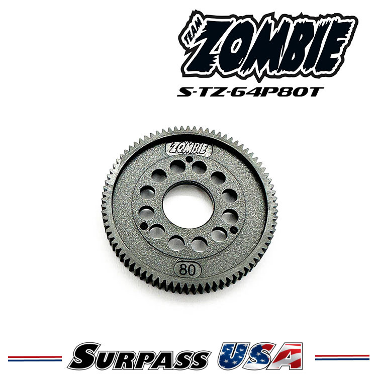 Team Zombie Even Sizes Thin Low Friction Hardened Spur Gear 64P 80