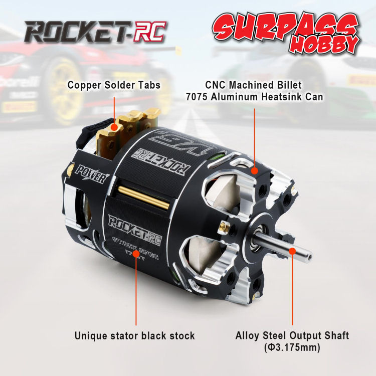 Surpass USA | Rocket-RC V6S SPEC 17.5T Sensored Brushless Motor SP