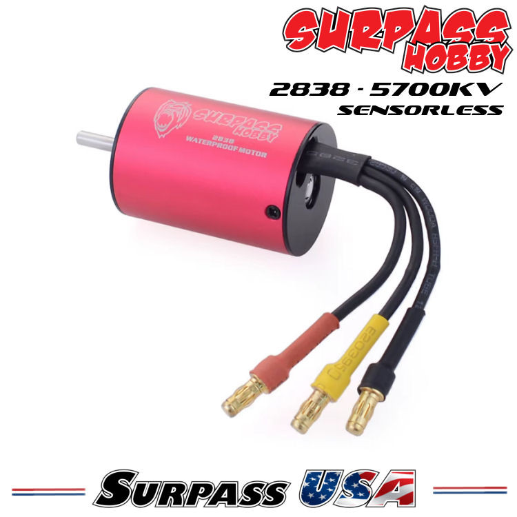 Surpass Hobby USA | 2838-5700Kv 2S Mini Motor 3.175mm Shaft 3.5mm