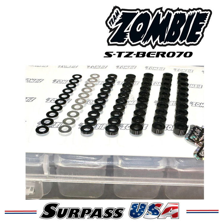 パーツ shin Team Zombie PRO Alloy Shim Kit 3x6 (7 Sizes) (10pcs each) w/ Case