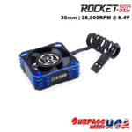 Rocket-RC V2 Blue 30mm Aluminum Cooling Fan 28,000RPM SP-360003-15