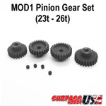 MOD1 Pinion Gear Set 23T-26T Hard Coated Alloy Steel (4) MOD12326