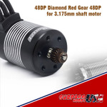 15T 48P Rocket Diamond Red HC Steel Pinion Gear