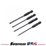 ASPEC Racing Black-Ti 1/4" Metric Power Tool Hex Driver Set 1.5, 2.0, 2.5, 3.0 AR-1201A
