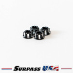 Surpass USA 4mm (M4) Serrated LW 6 Point Aluminium Wheel Nuts (4pcs)