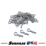 Surpass USA 1/10 Bent Body Pins Silver (50pcs) SH-DTEL01004A